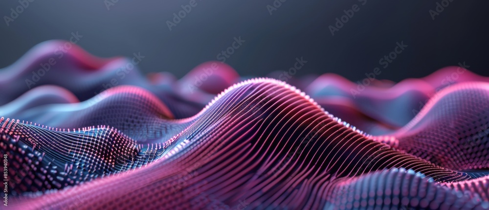 A purple and blue wave of a computer generated image