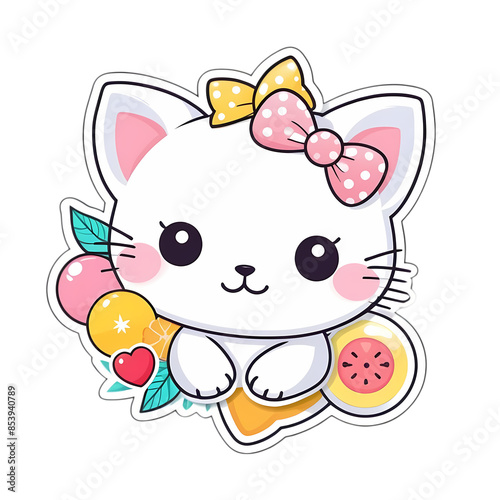 Cute Kawaii Cat Stickers Clipart