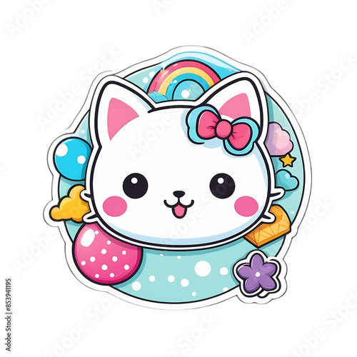 Cute Kawaii Cat Stickers Clipart