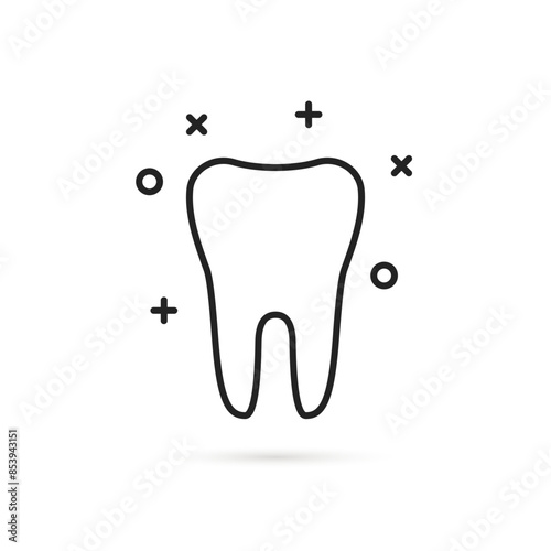 thin line tooth icon for dentistry clinic