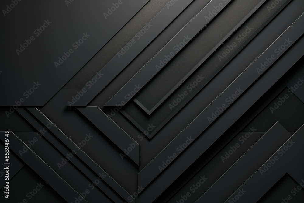 Abstract geometric black background with diagonal stripes, shapes. Futuristic technology style. Minimal design. 3d effect. Abstract geometric black background with diagonal stripes, shapes. Futuristic technology style. Minimal design. 3d effect.