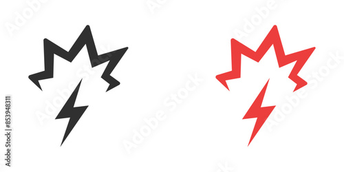 Fotografie Thunderbolt sign icon vector illustration