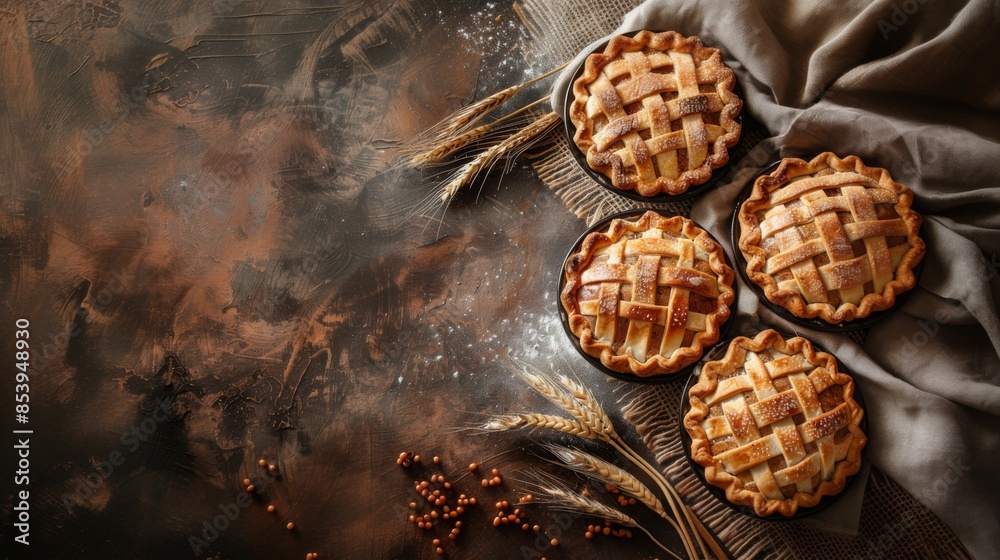 Apple pie on a black-gray background Apple pie on a black-gray background