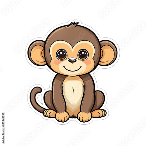 Cute Kawaii Monkey Stickers Clipart