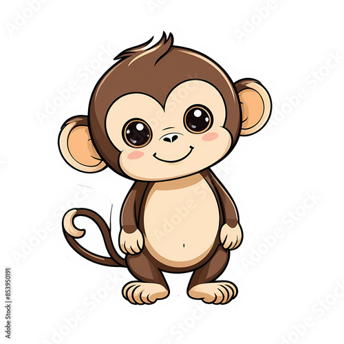 Cute Kawaii Monkey Stickers Clipart