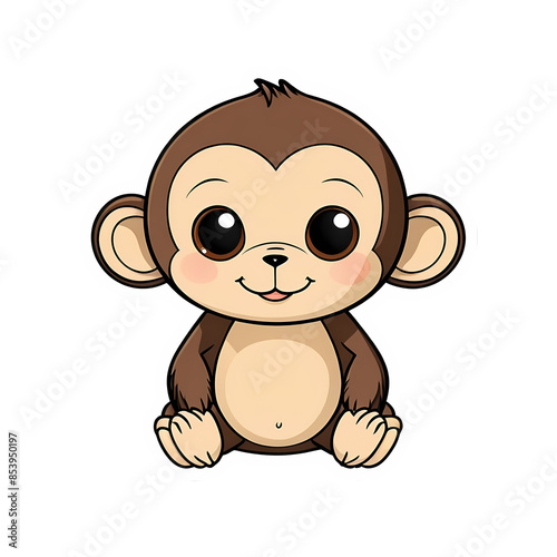 Cute Kawaii Monkey Stickers Clipart