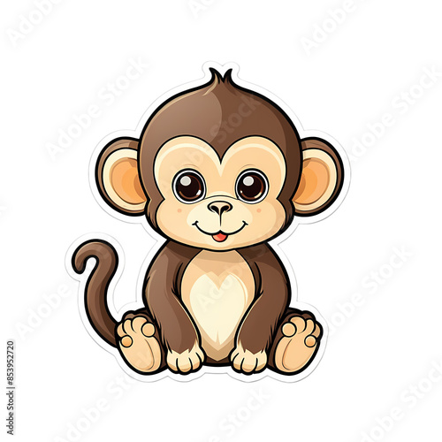 Cute Kawaii Monkey Stickers Clipart