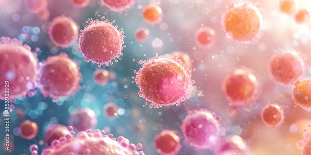 Skin cancer cells due to harmful mercury in skincare products damage skin. Concept Harmful Ingredients, Skincare Safety, Skin Cancer, Mercury Risks Skin cancer cells due to harmful mercury in skincare products damage skin. Concept Harmful Ingredients, Skincare Safety, Skin Cancer, Mercury Risks