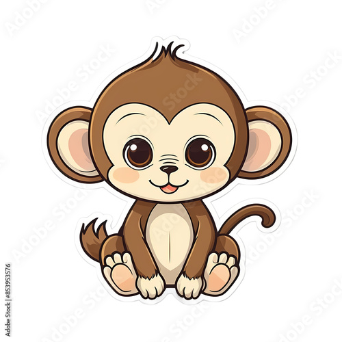 Cute Kawaii Monkey Stickers Clipart