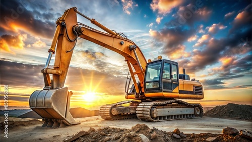 Wallpaper Mural Excavator working at a construction site with heavy machinery Torontodigital.ca
