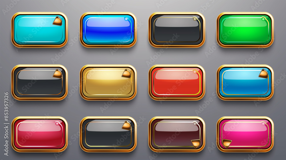Asset of Glossy button for mobile game or slot game element, Illustration Asset of Glossy button for mobile game or slot game element, Illustration