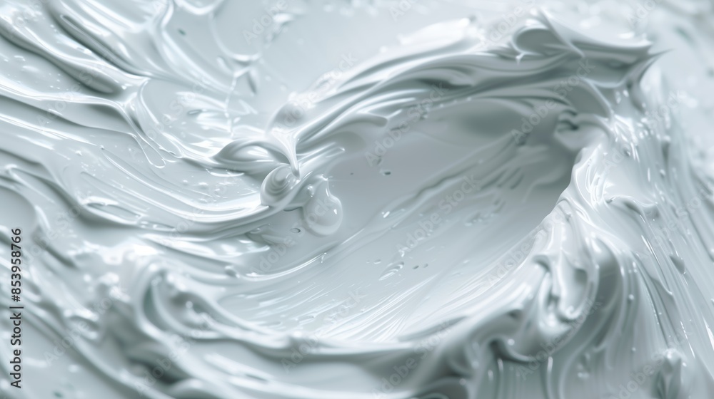 A close up of white toothpaste or cream texture.