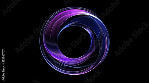 A small purple and blue metallic morphing wave in circle shape on black background.