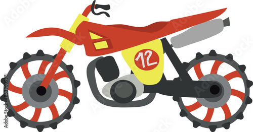 Yellow sportbike. Yellow motorcycle vector. Motorcycle art