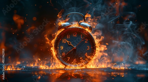 Alarm Clock Engulfed in Flames