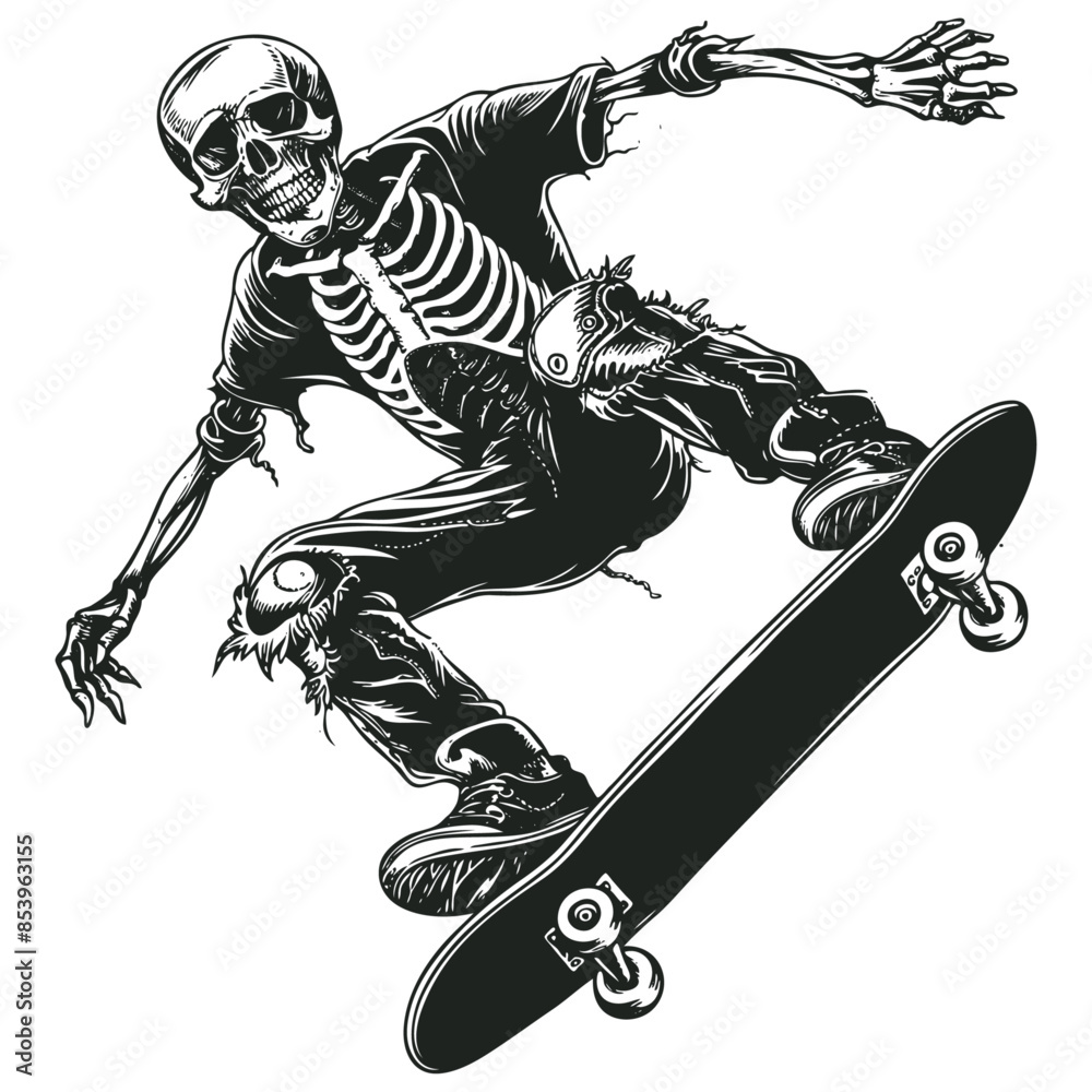 Obraz premium Skeleton Skater, vector