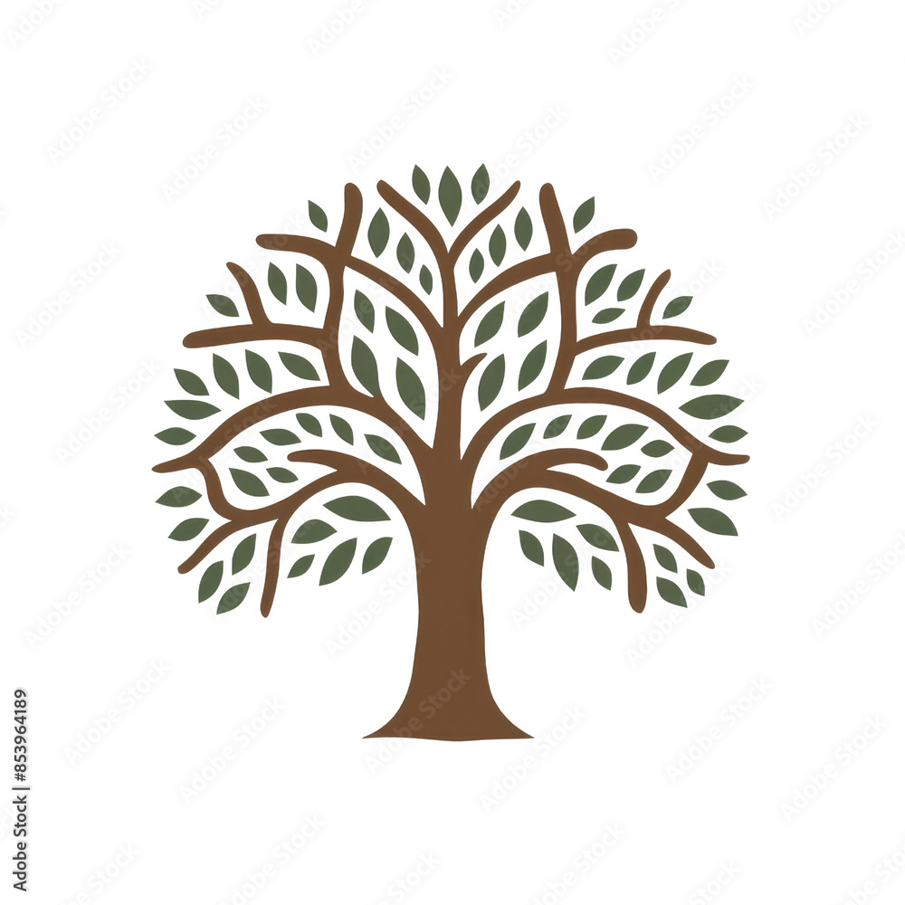 Naklejka premium Minimalistic Tree Silhouette Icon Simple and Elegant Designs for Nature-Inspired Graphic Projects 