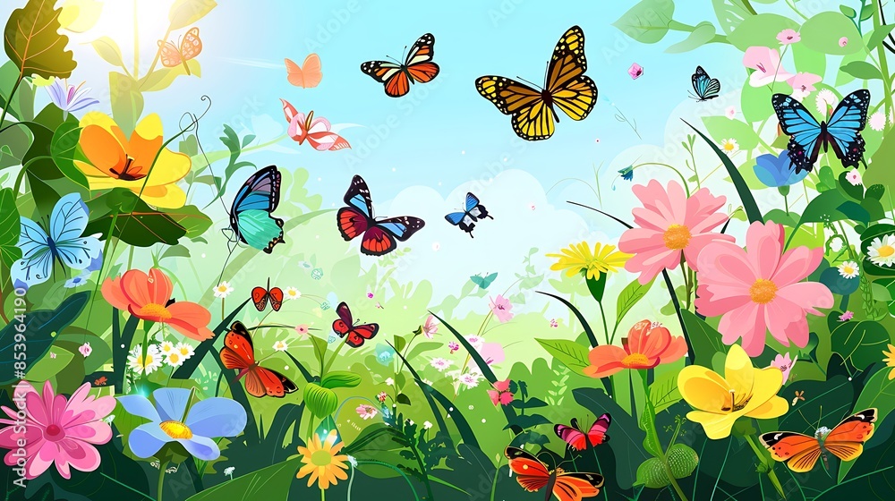 Colorful Butterfly Garden Colorful Butterfly Garden