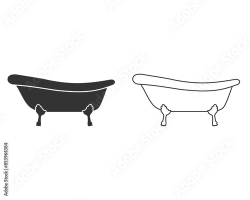 Bath tub line icon. Simple illustration of Bath tub vector icon for web design isolated on white background