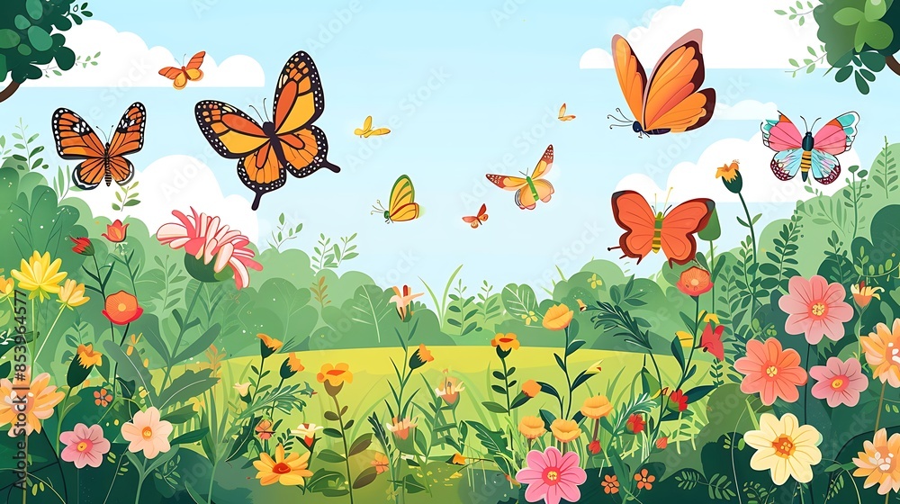 Butterflies Dancing in a Blooming Meadow