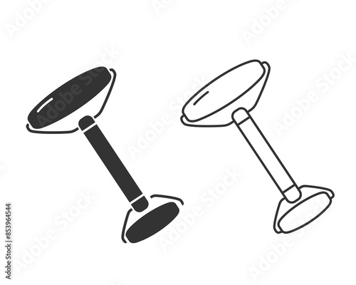Jade massage nephrite quartz roller line icon illustration. Vector