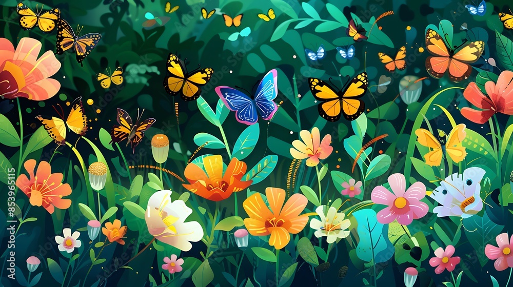 Vibrant Butterfly Garden Vibrant Butterfly Garden