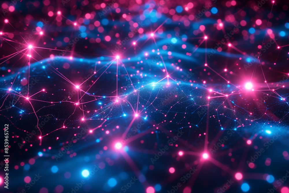 Intricate web-like digital network background with connecting lines and glowing elements, Generative AI Intricate web-like digital network background with connecting lines and glowing elements, Generative AI