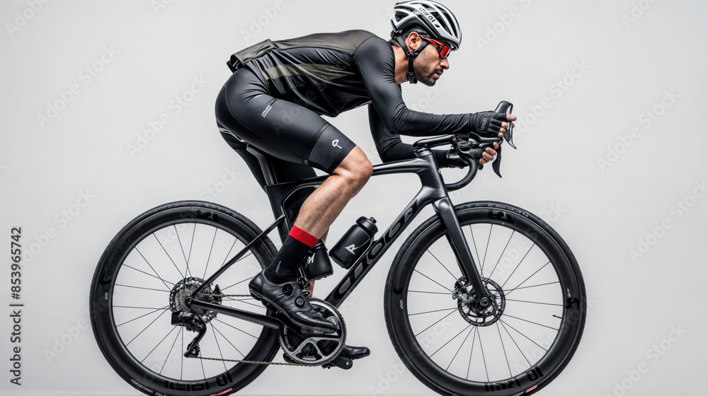 Fototapeta premium Professional cyclist on a road bike