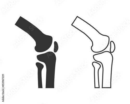 Joint line Icon Symbol. Premium Quality Isolated Knee Element In Trendy Vector Style