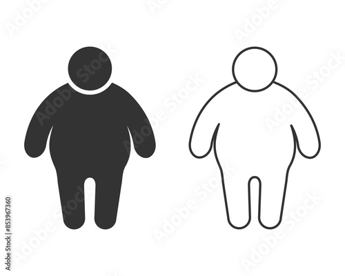 Obraz na płótnie Metabolic Syndrome line Icon Vector Illustration Logo Template. Fat People Icon Illustration design w salonie