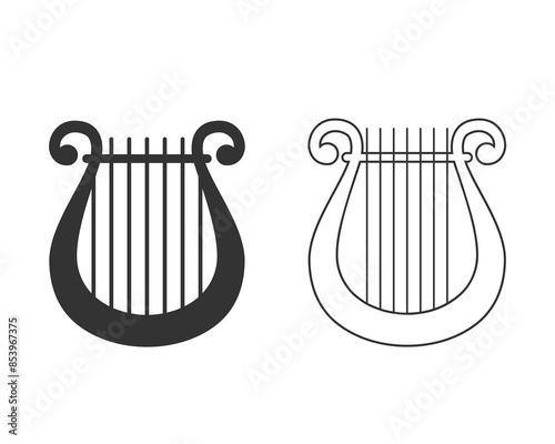 Lyra line icon vector. Flat icon isolated on the white background. Editable EPS file. Vector illustration