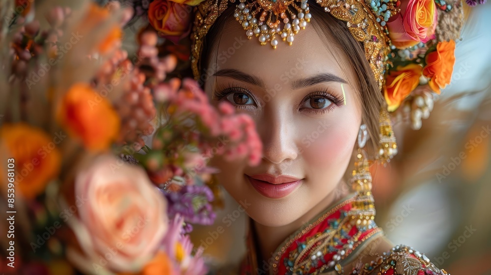 Highlight couples participating in cultural festivals, weddings, or traditional ceremonies Captured in the style of close-up photograph Highlight couples participating in cultural festivals, weddings, or traditional ceremonies Captured in the style of close-up photograph
