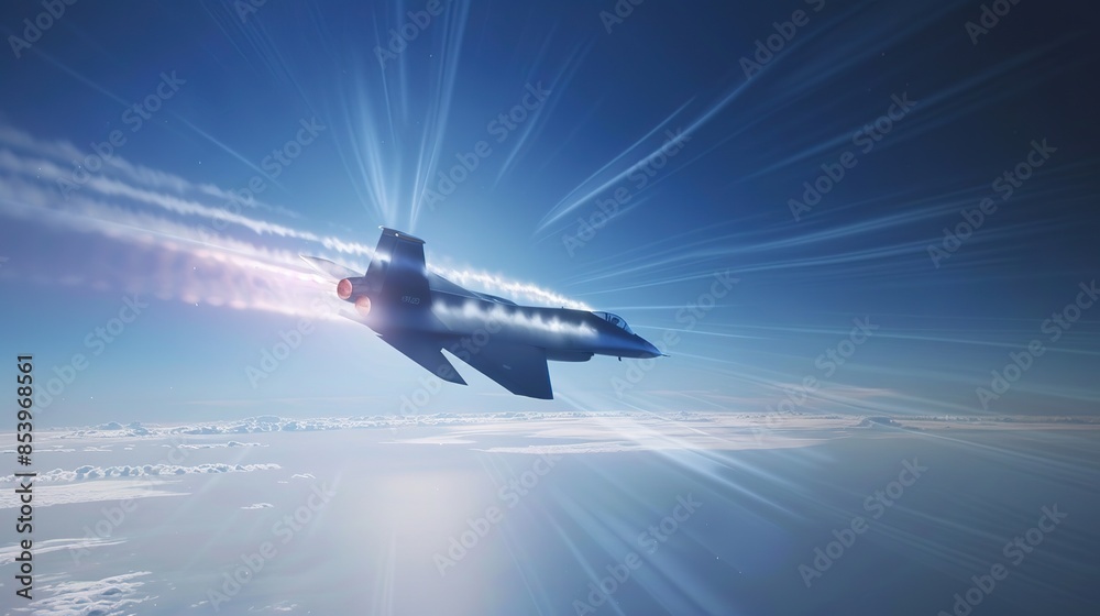 Jet fighter breaking the sound Jet fighter breaking the sound