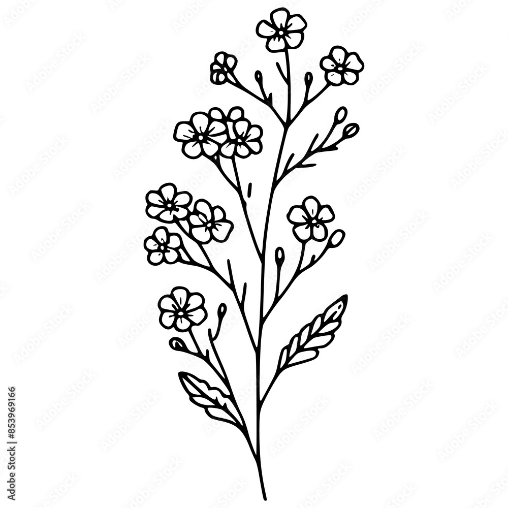 This is an illustration of flowers in a simple and modern line art style. This is an illustration of flowers in a simple and modern line art style.