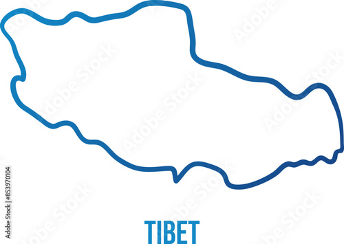 Tibet autonomous region simplified shape map