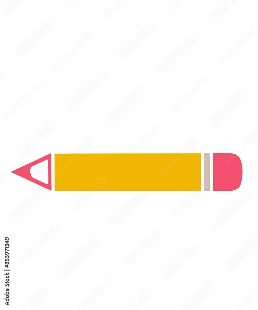 Pencil clip art design on plain white transparent isolated background for card, shirt, hoodie, sweatshirt, apparel, tag, mug, icon, poster or badge