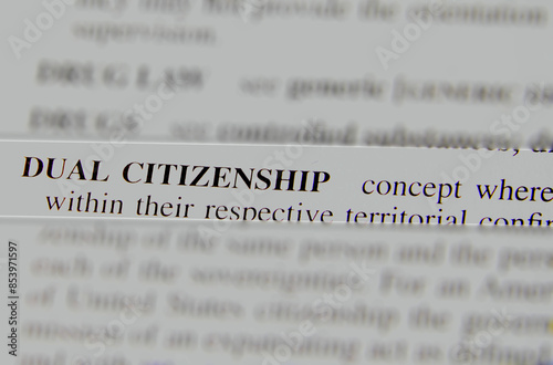 Vászonkép close up photo of the words dual citizenship