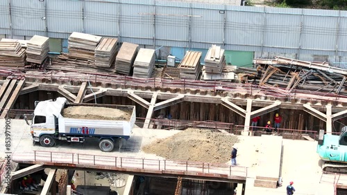Bangkok, Thailand - JUNE 27, 2023: View On Nut zone.  A new condo is being built.