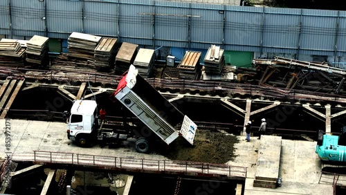 Bangkok, Thailand - JUNE 27, 2023: View On Nut zone.  A new condo is being built.