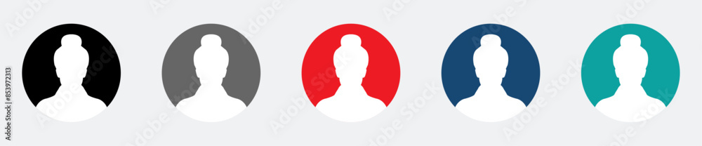 Default anonymous user portrait vector illustration flat vector designs set. Iconic user portrait flat designs collection Default anonymous user portrait vector illustration flat vector designs set. Iconic user portrait flat designs collection