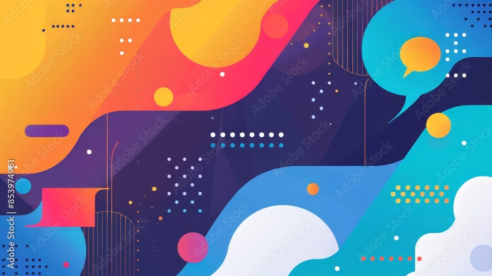 Naklejka premium Abstract Colorful Design With Speech Bubbles