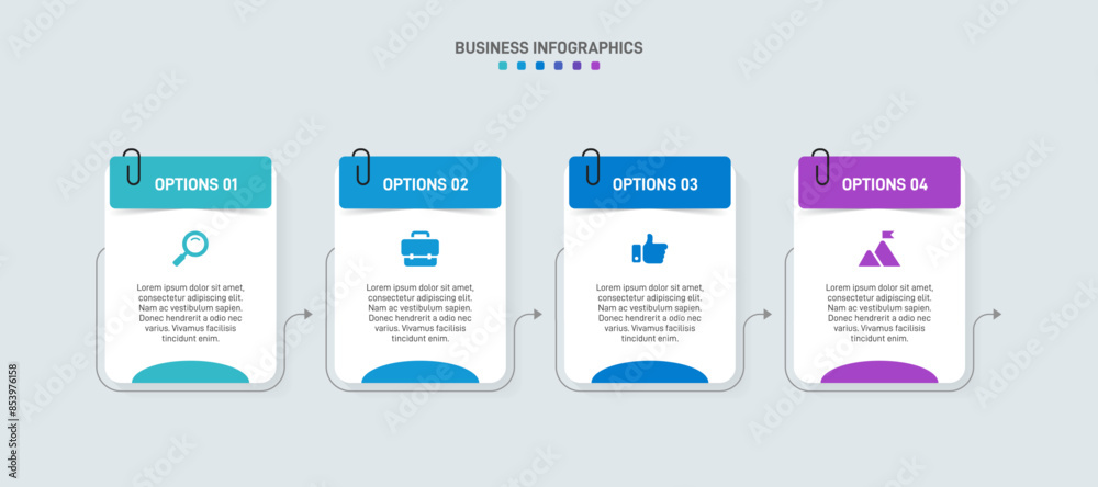 Horizontal progress bar featuring 4 arrow-shaped elements, symbolizing the four stages of business strategy and progression. Clean timeline infographic design template. Vector for presentation Horizontal progress bar featuring 4 arrow-shaped elements, symbolizing the four stages of business strategy and progression. Clean timeline infographic design template. Vector for presentation