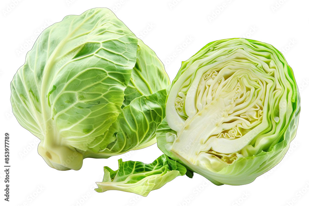 Fresh and Green: Isolated Cabbage isolated on transparent background Fresh and Green: Isolated Cabbage isolated on transparent background
