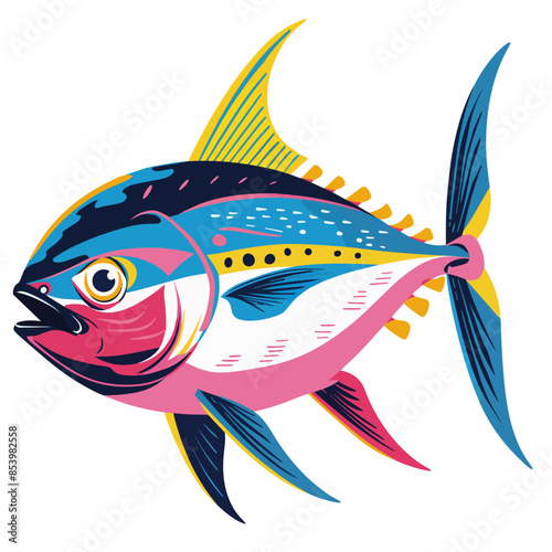 Colorful tuna illustration