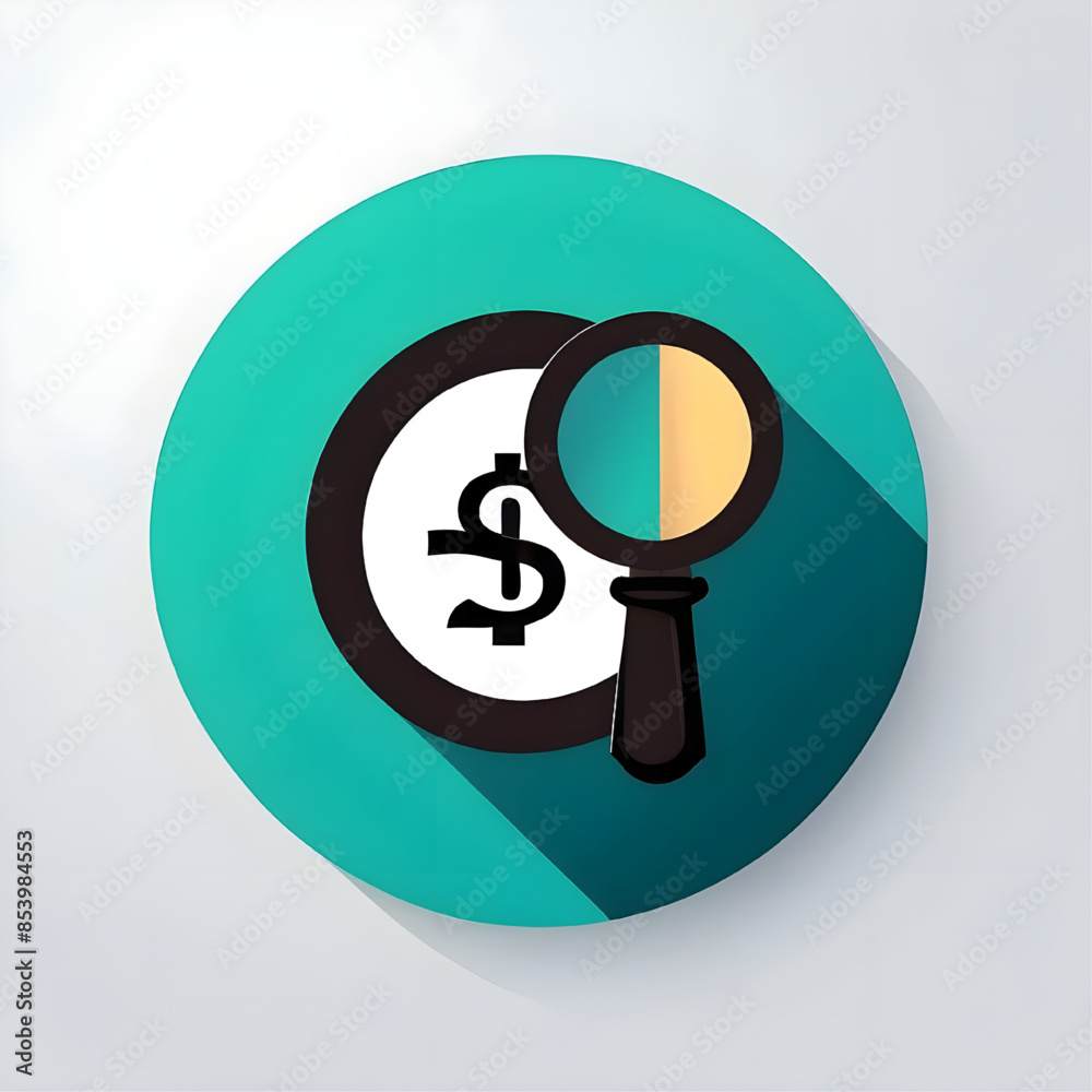 vector magnifying glass icon, searching for money vector magnifying glass icon, searching for money