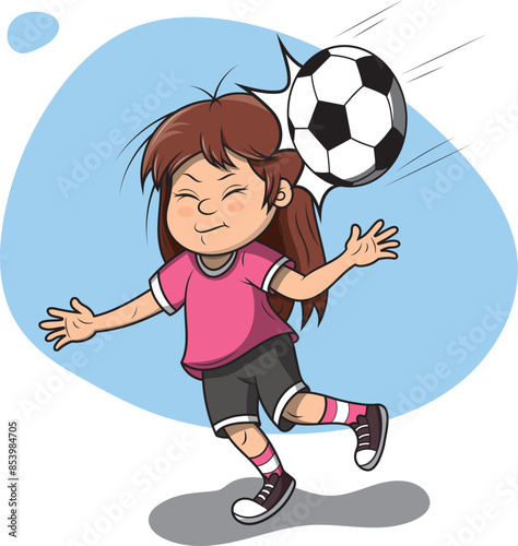 Niña jugando deporte tiene un accidente con el balón.