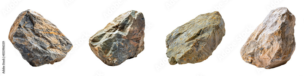 A collection of rock, stones isolated on transparent background A collection of rock, stones isolated on transparent background