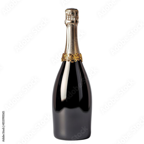PNG Single champange bottle drink wine beer. isolated white background, transparent background.