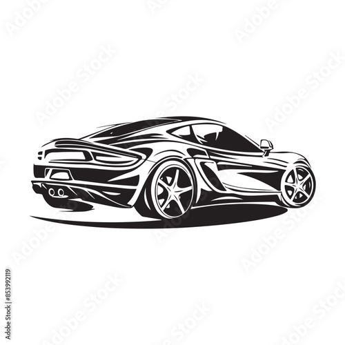 Modern sport car  vector illustration. City car model isolated over white background