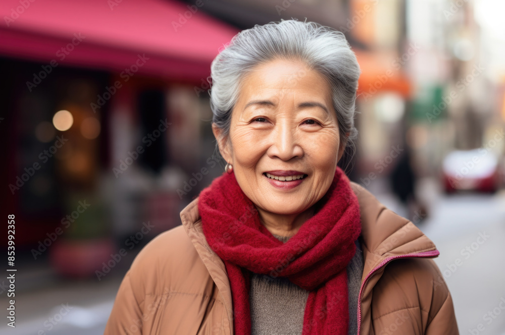 close up portrait standing in the street and happy. close up portrait standing in the street and happy.